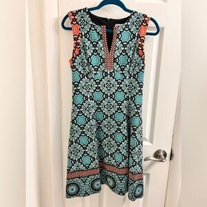 Maggy L Geometric Mini Dress - Black, Blue, Orange